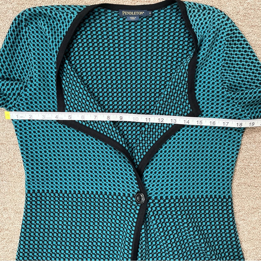 Pendleton Cotton Houndstooth Womens Cardigan Sz S… - image 8